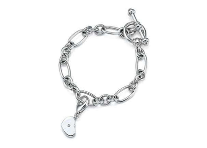 Silver Plated Toggle Heart Bracelet